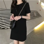 Femmes Harajuku Mini robe à manches courtes femme vêtements noir rose décontracté Y2k vêtements mode été robes courtes pour les femmes 2024 Femmes Harajuku Mini robe à manches courtes femme vêtements noir rose décontracté Y2k vêtements mode été robes courtes pour les femmes 2024