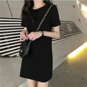 Femmes Harajuku Mini robe à manches courtes femme vêtements noir rose décontracté Y2k vêtements mode été robes courtes pour les femmes 2024
