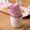 tasse sakura faite à la main, tasse à thé de style zen, yunomi en céramique japonaise avec fleur de cerisier