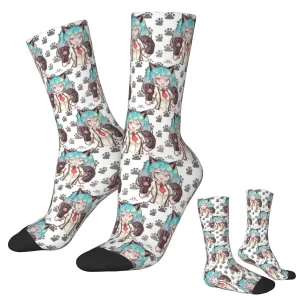 Hatsune Miku Nekko Kawaii chaussettes Harajuku bas de haute qualité toutes saisons chaussettes longues accessoires pour cadeaux homme femme Hatsune Miku Nekko Kawaii chaussettes Harajuku bas de haute qualité toutes saisons chaussettes longues accessoires pour cadeaux homme femme
