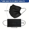 masques faciaux jetables noirs, 100 pièces, masques de protection anti poussière respirants à 3 couches pour le travail de voyage quotidien, accessoire de soins du visage