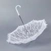 parapluie élégant en dentelle pour femmes, motifs floraux ajourés, mini parapluie de mariée, parasol délicat en dentelle blanche lolita