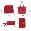 4 pièces sacs fourre tout ensemble de sacs à main pour femmes sacs à bandoulière en cuir pu durables avec fermeture éclair pour les activités de tenue décontractée quotidienne fourre tout de mode