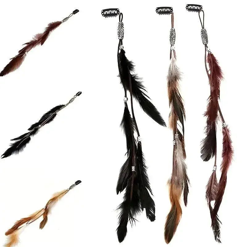 bandeau en plumes bohème pour femmes, mascarade festive, costume hippies de carnaval, bal indien, gitane, longs pompons, accessoires pour cheveux bandeau en plumes bohème pour femmes, mascarade festive, costume hippies de carnaval, bal indien, gitane, longs pompons, accessoires pour cheveux