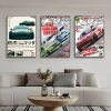 affiche de magazines de voitures de course japonaises vintage, art hd, mur collant, étanche, maison, salon, chambre à coucher, bar, décoration esthétique