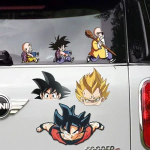 Dragon Ball Son Goku autocollant de voiture drôle mignon Figure autocollants décoration pour coffre pare-brise pare-chocs moto casque accessoires