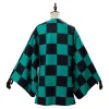 costume d'anime tanjyrou/tanjiro kamado, manteau kimono vert pour hommes adultes, cosplay
