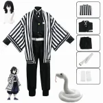 Anime Kimetsu No Yaiba Igflats Obanai Kimono Uniform, Pruik Cosplay, Halloween Feest