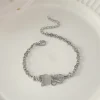 bracelet chat opale délicat pour femmes, strass exquis, pendentif kitty neko, bijoux cadeaux pour meilleure amie fille