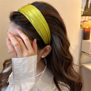 Nouveau bandeau coréen rétro exquis à bords larges pour femmes, bandeau de tempérament haut de gamme en satin, bandeau polyvalent pour le lavage du visage