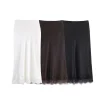 Jupe longue en Satin pour femmes, Simple, ourlet en dentelle, décoration, taille élastique, mi-longue, élégante, Chic, vêtements, nouvelle collection automne 2025 Jupe longue en Satin pour femmes, Simple, ourlet en dentelle, décoration, taille élastique, mi-longue, élégante, Chic, vêtements, nouvelle collection automne 2025
