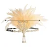 bandeau en plumes élégant et tendance des années 1920, bandeau de cheveux vintage pour mascarade, maquillage de fête, accessoires pour cheveux en diamant, spectacle sur scène