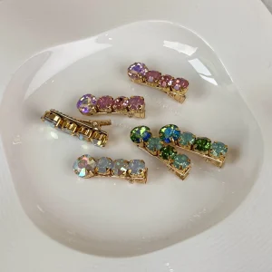 Épingles à cheveux en strass avec pierres précieuses colorées pour femmes et filles, pinces à cheveux douces, décoration de cheveux, Barrettes en alliage, accessoires pour cheveux