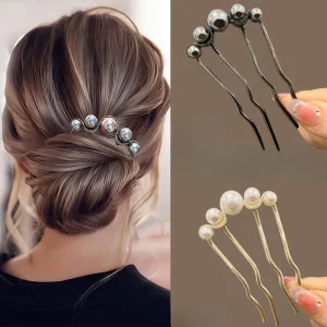 Épingles à cheveux coréennes en forme de U pour femmes, pinces à cheveux en perles, Style élégant, fourchettes en métal, Vintage, accessoires pour cheveux, cadeaux Épingles à cheveux coréennes en forme de U pour femmes, pinces à cheveux en perles, Style élégant, fourchettes en métal, Vintage, accessoires pour cheveux, cadeaux