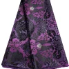 tissu africain damassé aso oke, 5yards d'épaisseur, qualité 2024, brocart jacquard, cousu pour couvre chef de mariage nigérian, vêtements aso obi