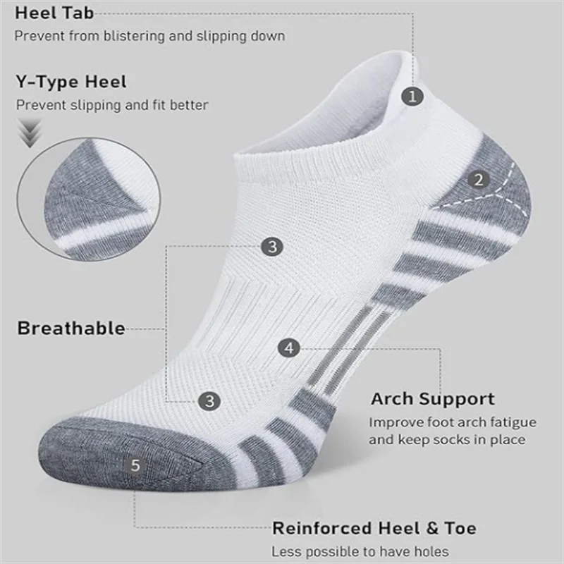6/24 paires de chaussettes de course athlétiques à la cheville, chaussettes de sport rembourrées et respirantes, coupe basse, pour hommes et femmes 6/24 paires de chaussettes de course athlétiques à la cheville, chaussettes de sport rembourrées et respirantes, coupe basse, pour hommes et femmes
