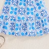 ensemble de tenue florale bleue bohème, haut court exclusif à col licou et jupe portefeuille à fente haute, 2 pièces, ensemble de plage d'été pour femmes