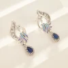 boucles d'oreilles créoles originales en argent sterling 2025, zircon bleu, phénix, bijoux de luxe élégants pour femmes, cadeaux d'anniversaire, 2025