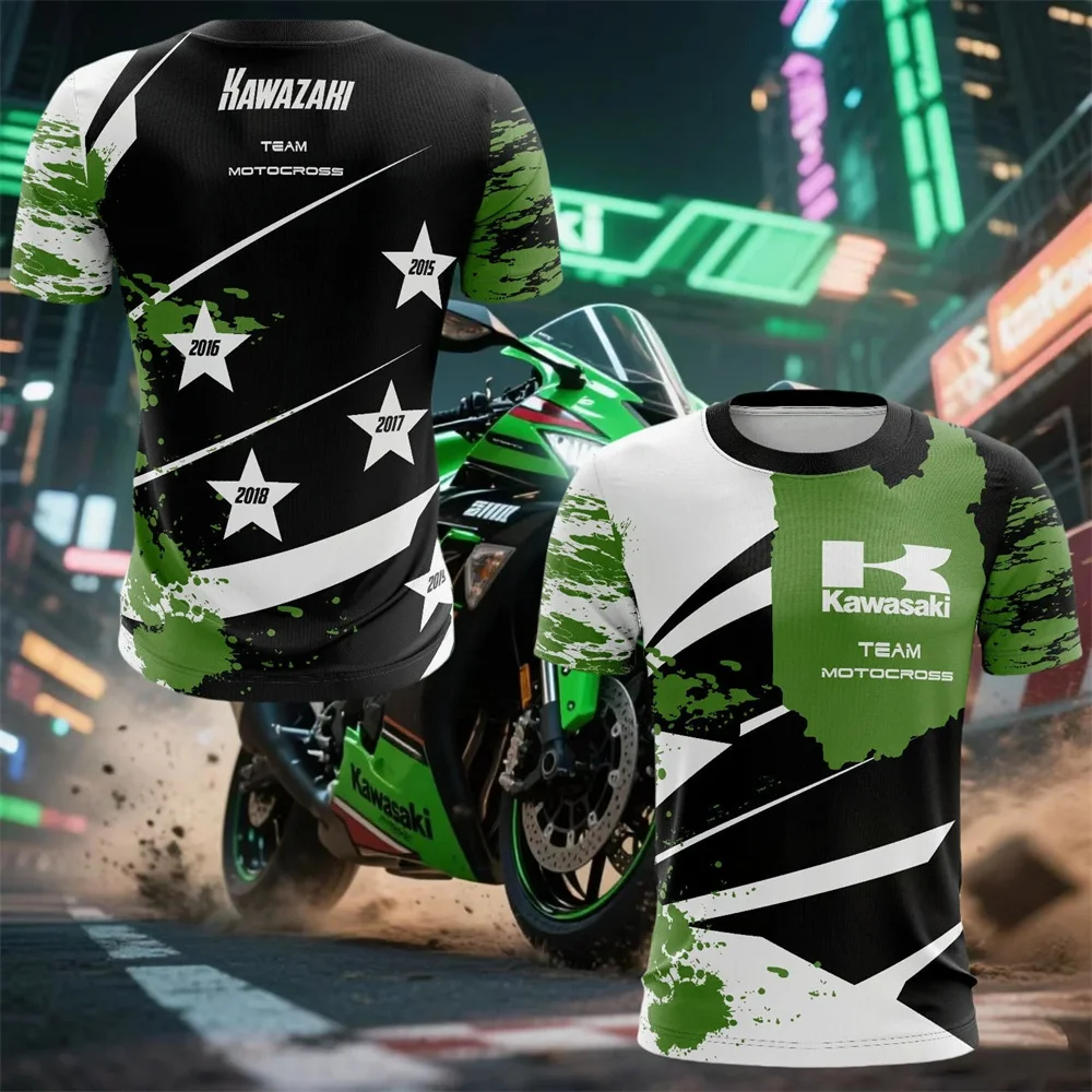 t shirt kawasaki, t shirt imprimé, séchage rapide, absorbant la transpiration, vêtements de moto amples et confortables à la mode t shirt kawasaki, t shirt imprimé, séchage rapide, absorbant la transpiration, vêtements de moto amples et confortables à la mode