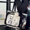 nouveau y2k mignon japonais ita sac lolita fille transparent épaule fourre tout sac grande capacité bandoulière sac décontracté bricolage affichage sacs à main