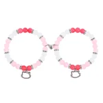 Hello Kitty correspondant coeur rose perlé Couple accessoires Kawaii magnétique BFF ensemble cadeau de saint valentin pour elle
