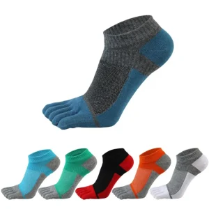 Chaussettes colorées confortables de haute qualité, respirantes, de sport, sans spectacle, pour hommes, à cinq doigts Chaussettes colorées confortables de haute qualité, respirantes, de sport, sans spectacle, pour hommes, à cinq doigts