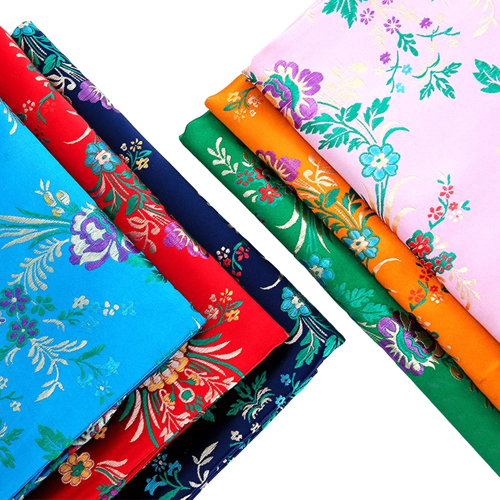 Tissu damassé Jacquard brocart à motifs de fleurs, bricolage pour la couture de Robe chinoise, Kimono, pyjama, matériaux de Costume pour enfants Tissu damassé Jacquard brocart à motifs de fleurs, bricolage pour la couture de Robe chinoise, Kimono, pyjama, matériaux de Costume pour enfants