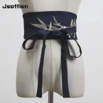 Corset large brodé de style vintage japonais pour femmes, ceinture de smoking, entrerobe, accories Haori Obi Corset large brodé de style vintage japonais pour femmes, ceinture de smoking, entrerobe, accories Haori Obi