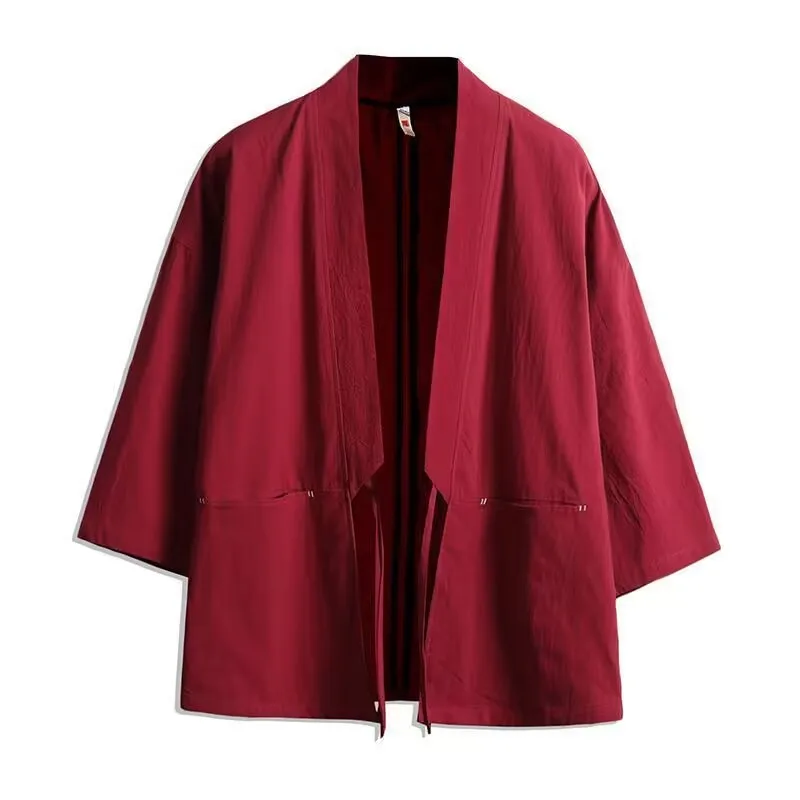 m 5xl japonais kimono cardigan hommes coton et lin haori entremimale samurai costume vêtements chinois hanfu streetwear veste m 5xl japonais kimono cardigan hommes coton et lin haori entremimale samurai costume vêtements chinois hanfu streetwear veste