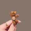 Épingle à cheveux en métal ours de dessin animé floqué mignon pour femmes filles ornement de cheveux doux pince à cheveux latérale barrette accessoires de cheveux de mode.