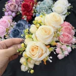 Épingle à cheveux élégante à fleurs douces, Style thaïlandais, peigne en tissu, couvre-chef Floral, Chignon, pinces à cheveux pour mariée Épingle à cheveux élégante à fleurs douces, Style thaïlandais, peigne en tissu, couvre-chef Floral, Chignon, pinces à cheveux pour mariée