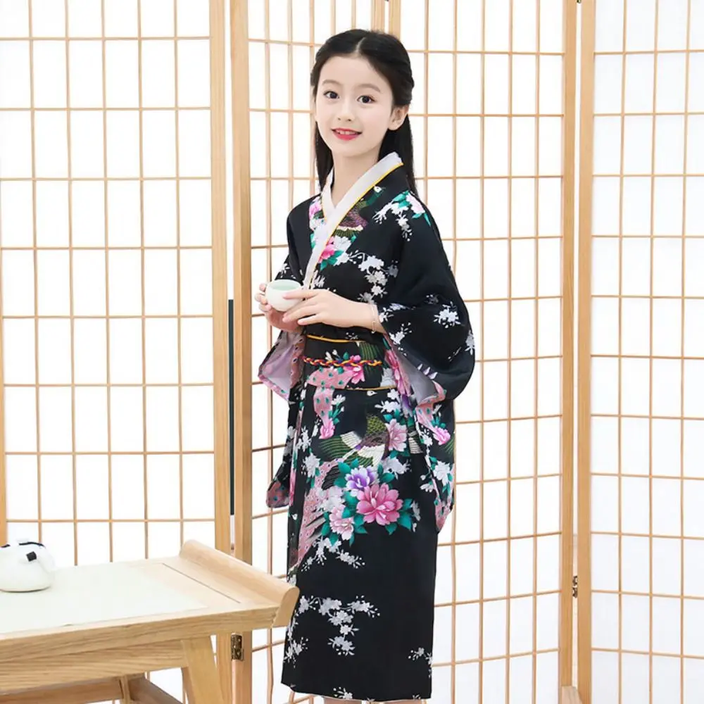 Kimono japonais traditionnel imprimé Floral pour enfants, robe Kimono Sakura pour enfants asiatiques, nouvelle élégance Kimono japonais traditionnel imprimé Floral pour enfants, robe Kimono Sakura pour enfants asiatiques, nouvelle élégance
