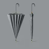 parapluie japonais à long manche pour un usage ensoleillé et pluvieux, colle noire, grande taille, résistant aux tempêtes, étanche automatique à 16 os