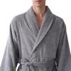peignoir kimono 100% coton pour homme, grande taille, observateur, long, absorption, après la douche, vêtements de nuit