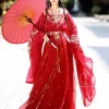 robe hanfu vintage pour femmes, robe de danse sur scène traditionnelle chinoise, costume de cosplay féerique, ensemble hanfu rouge, tenues de princesse élégantes