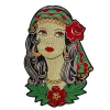 beauté rose fleurs brodé fer sur patch bricolage réparation jean, veste, sac rouge amour coeur femme emblème