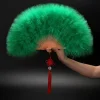 Éventail pliable à plumes pour fille, style gothique, japonais, doux, féerique, danse de cour