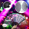 rave fan festival fan Éventails à main Éventail kung fu pliable grand fantôme clack Éventails pliants artisanat Éventails à main pour fête ligne danse