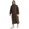 caftan islamique musulman jubba arabe thobe vêtements pour hommes à capuche manches longues poches boutons longue robe ample chemise robes
