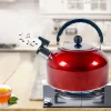 théière à poignée ergonomique en acier inoxydable, bouilloire à eau à gaz, bouilloire à sifflet pour les voyages, la randonnée, la cuisine, 3l