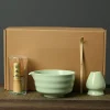 coffret cadeau matcha en céramique japonaise, service à thé matcha avec fouet et bol, broyeur somptueux, brosse, outils à thé, service à thé pour la maison, 4 pièces/ensemble