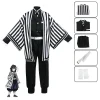 anime kimetsu no yaiba igflats obanai kimono uniform, pruik cosplay, halloween feest
