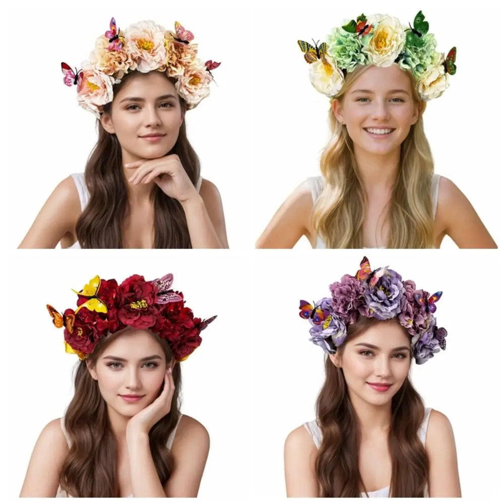 Bandeau à fleurs bohème tendance, fausse fleur, coiffure papillon, couronne florale, cerceau pour cheveux, Style ethnique Bandeau à fleurs bohème tendance, fausse fleur, coiffure papillon, couronne florale, cerceau pour cheveux, Style ethnique