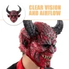 Masque du diable pour Halloween, Cosplay, masque de démon à cornes effrayantes pour fêtes de mascarade, Costume de monstre d’horreur fantôme en corne Masque du diable pour Halloween, Cosplay, masque de démon à cornes effrayantes pour fêtes de mascarade, Costume de monstre d’horreur fantôme en corne