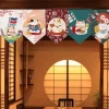 rideau de porte court japonais de chat chanceux de bande dessinée, cloison de cuisine, demi rideau, salon, décor à la maison