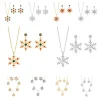 ensemble de bijoux de noël en alliage de zinc, pendentif en strass, boucles d'oreilles pendantes, collier flocon de neige coloré, quotidien