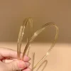 nouveau mince couleur or bandeaux femmes multicouche alliage cerceau de cheveux double racine métal bandes de cheveux accessoires de cheveux cerceau de tête lisse
