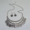 ensemble de bijoux ethniques tribaux gitanes pour femmes, tour de cou boho, colliers de la présidence, déclaration vintage, pièce de monnaie, gland, collier en biscuits, boucles d'oreilles