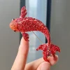 broches en strass de poisson koi rouge pour femmes, unisexe, vintage, 3 couleurs, carpe, poisson, animal, manteau, costume, cadeaux du nouvel an