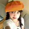 japonais rose pêche fille peintre chapeau petite feuille orange béret fruits casquettes décontracté respirant bonnet béret casquette femmes filles